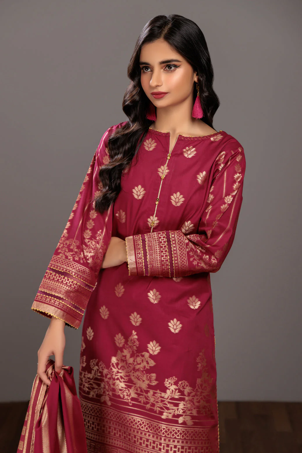PINK-JACQUARD-3 PIECE (JAS233P22) - Image 2