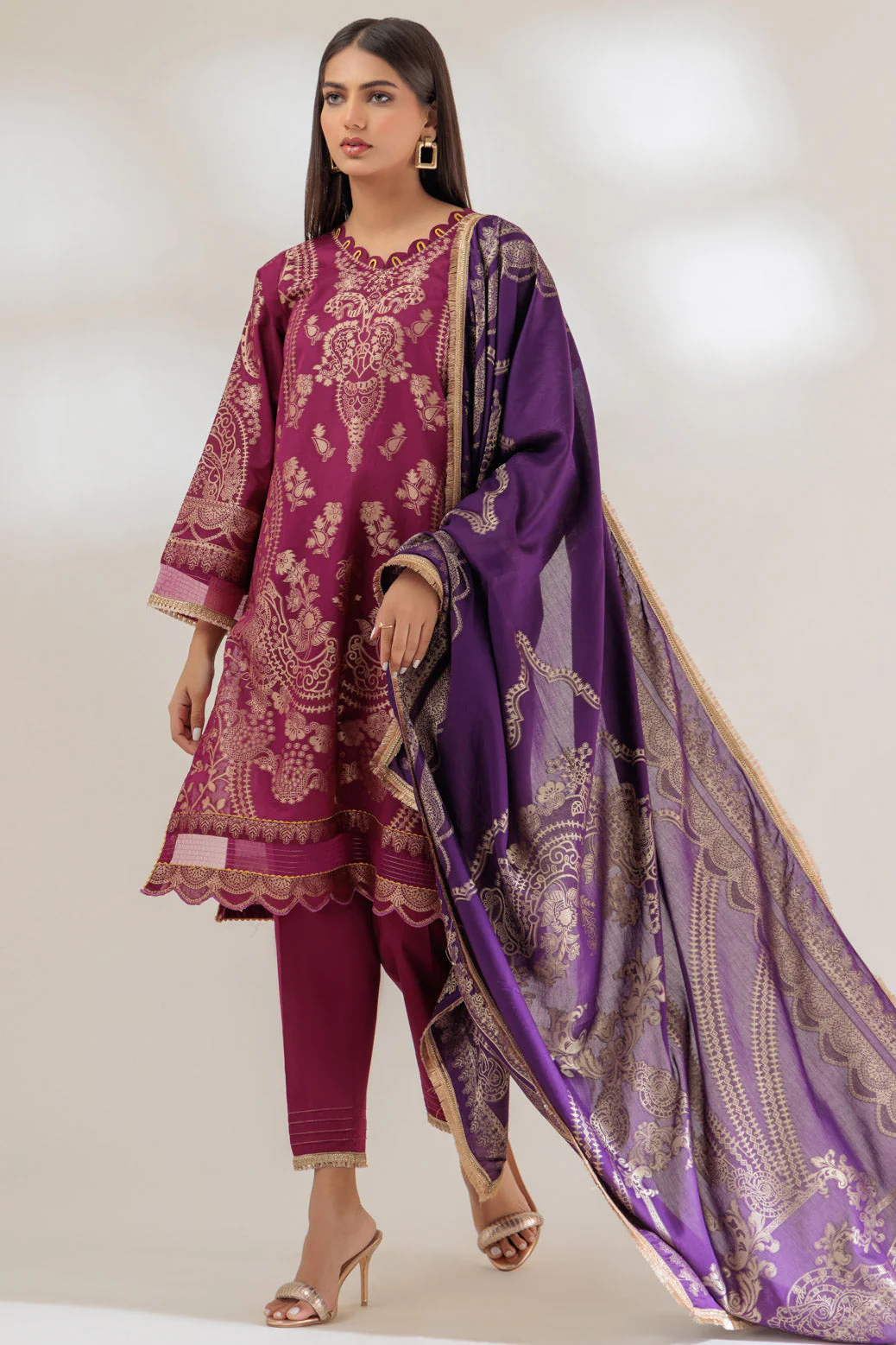 PINK-JACQUARD-3 PIECE (JHS233P11) - Image 2
