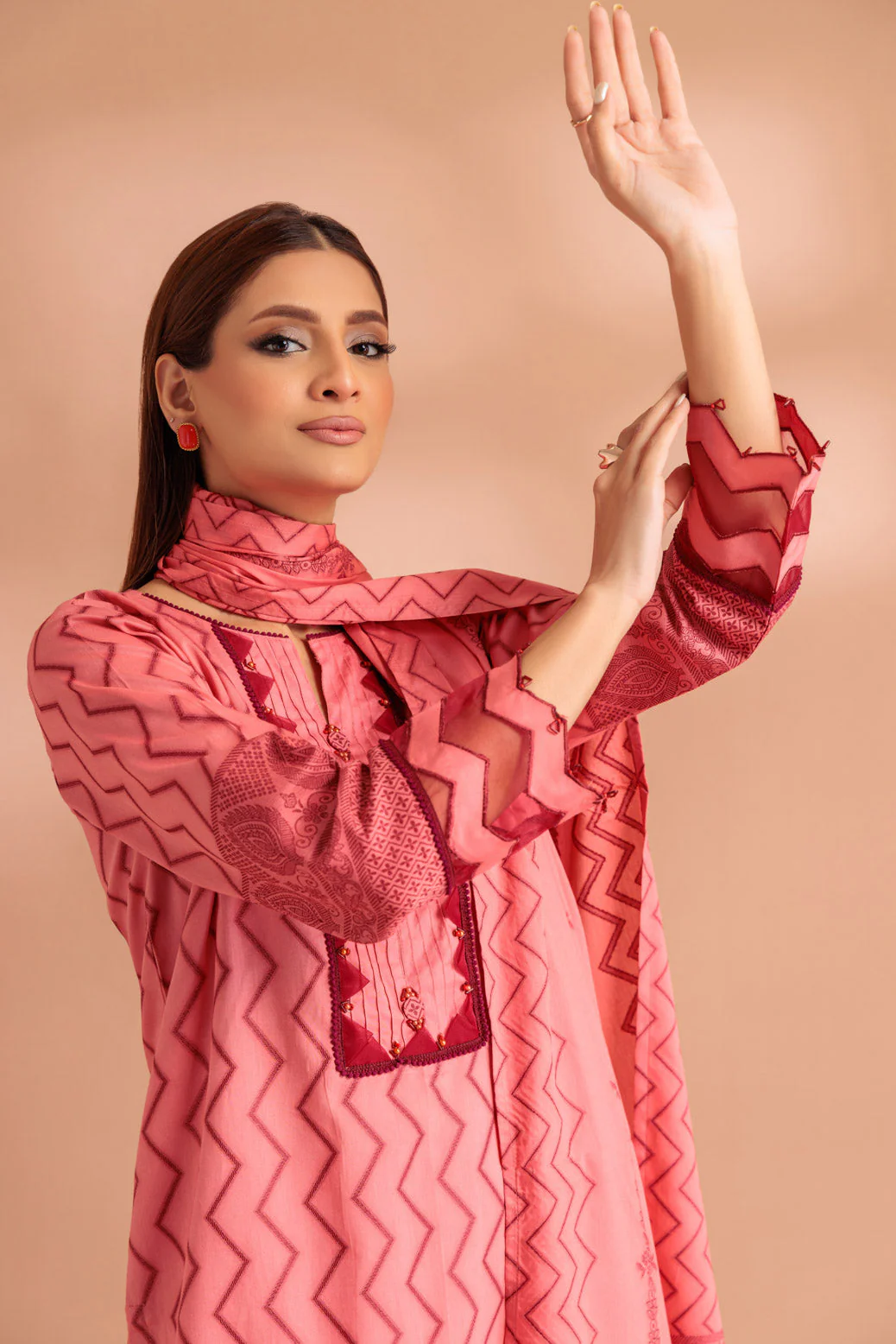 PINK-JACQUARD-3 PIECE (PWJ3233P13) - Image 2