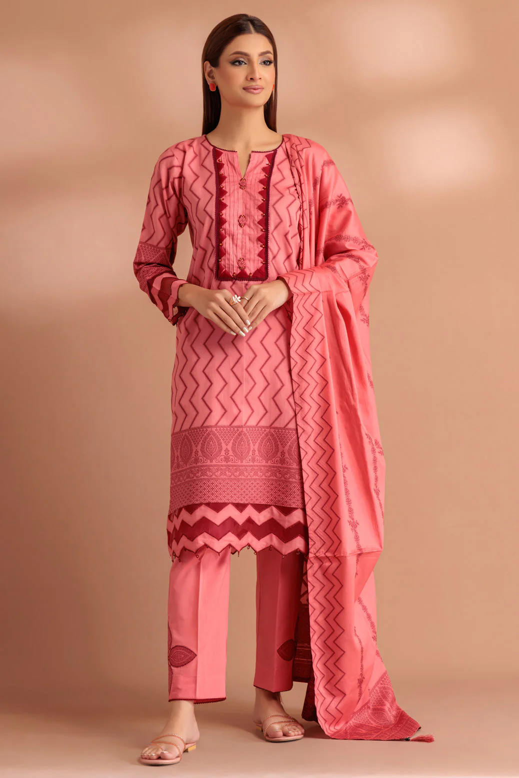 PINK-JACQUARD-3 PIECE (PWJ3233P13) - Image 3