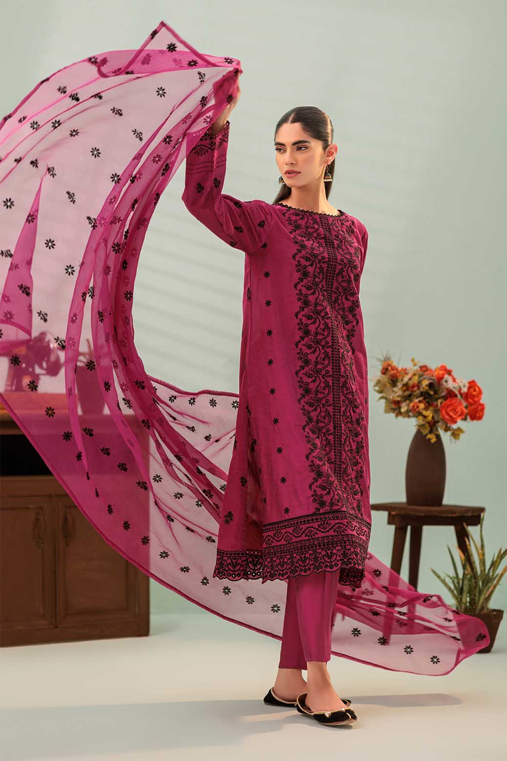 PINK-RAW SILK-3 PIECE (SS5243P14)