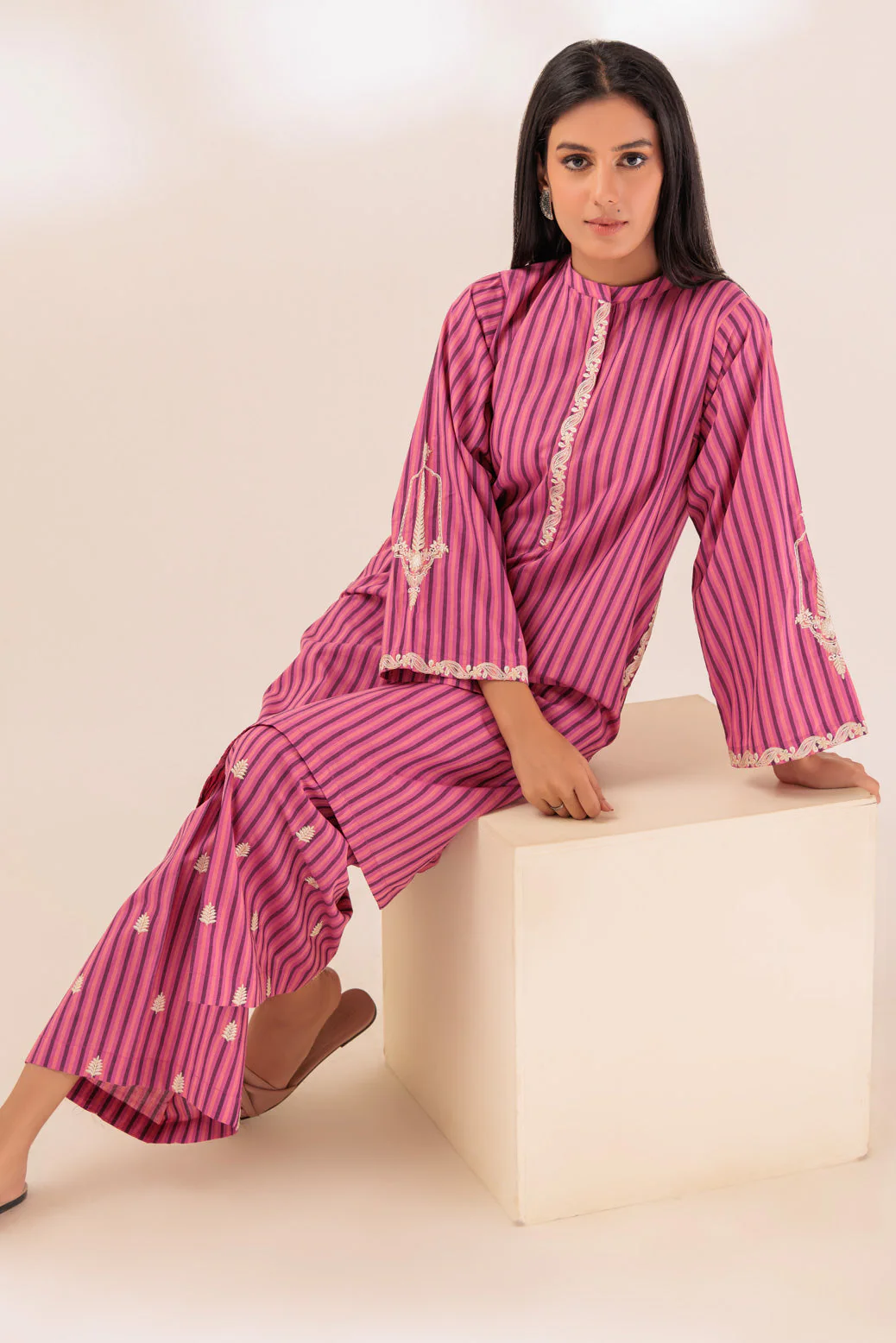 PINK-YARN DYED-2 PIECE (PWS1232P08) - Image 2