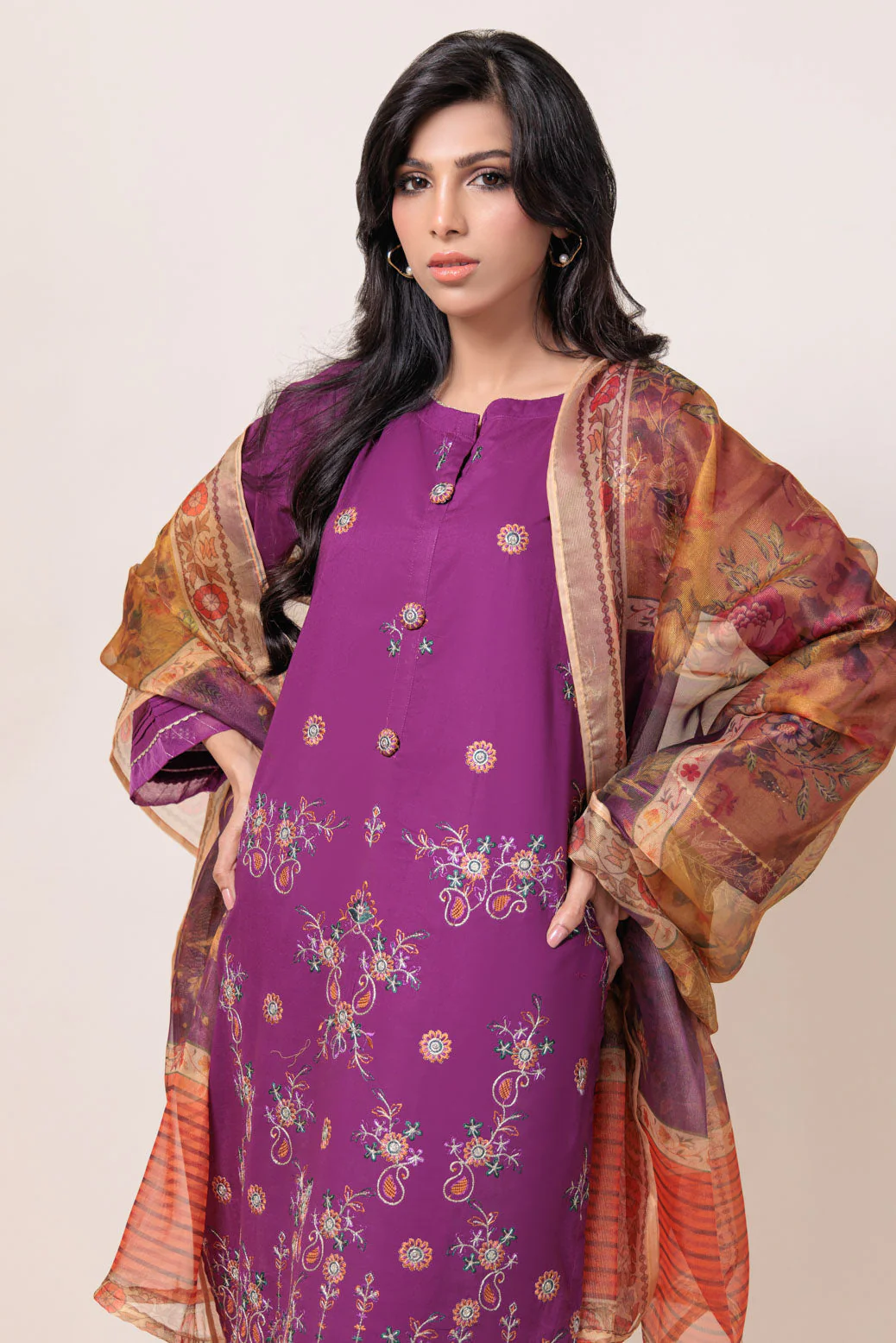 PURPLE-CAMBRIC-3 PIECE (BPS5243P36) - Image 4