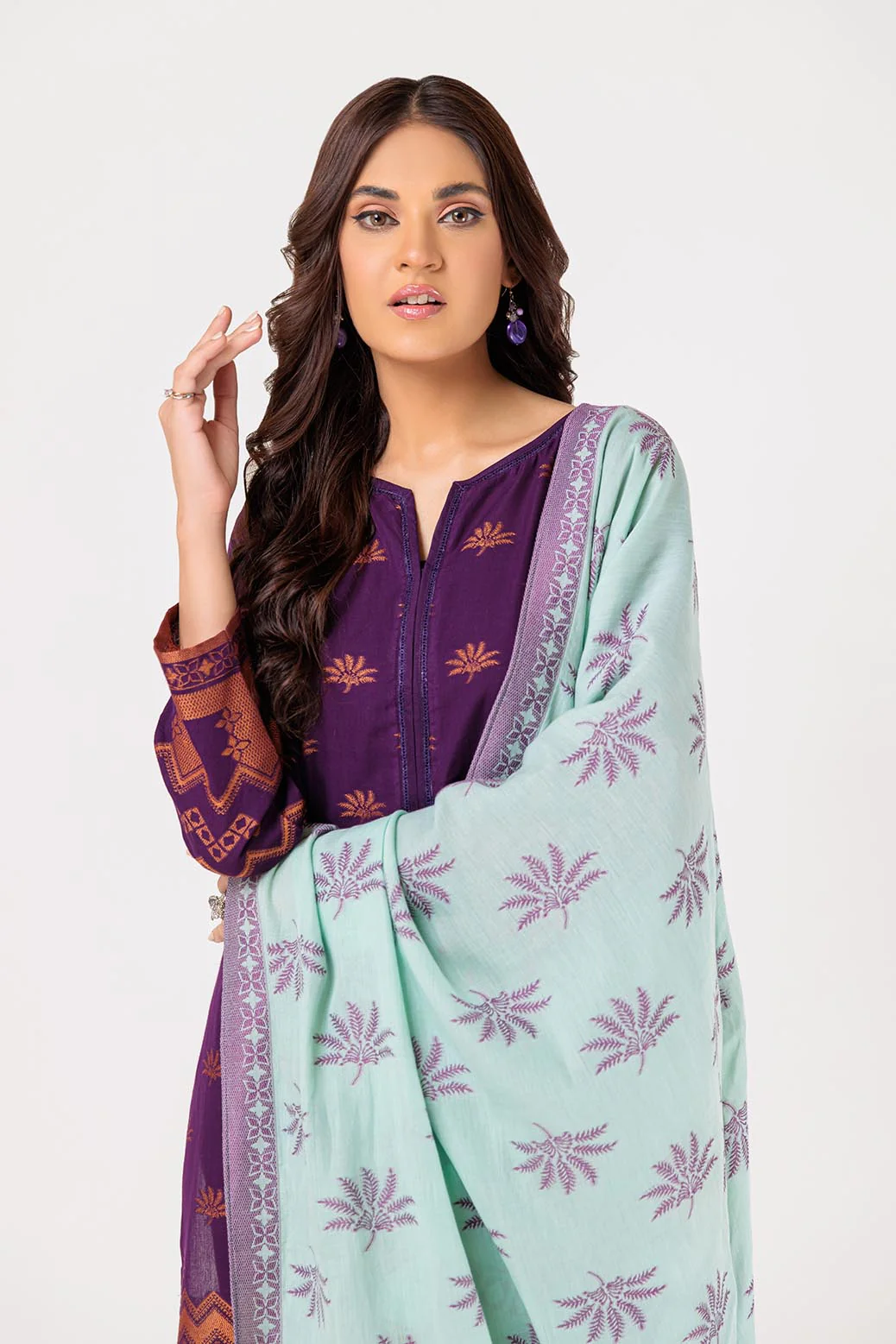 PURPLE-JACQUARD-3 PIECE (ABN233P23) - Image 2