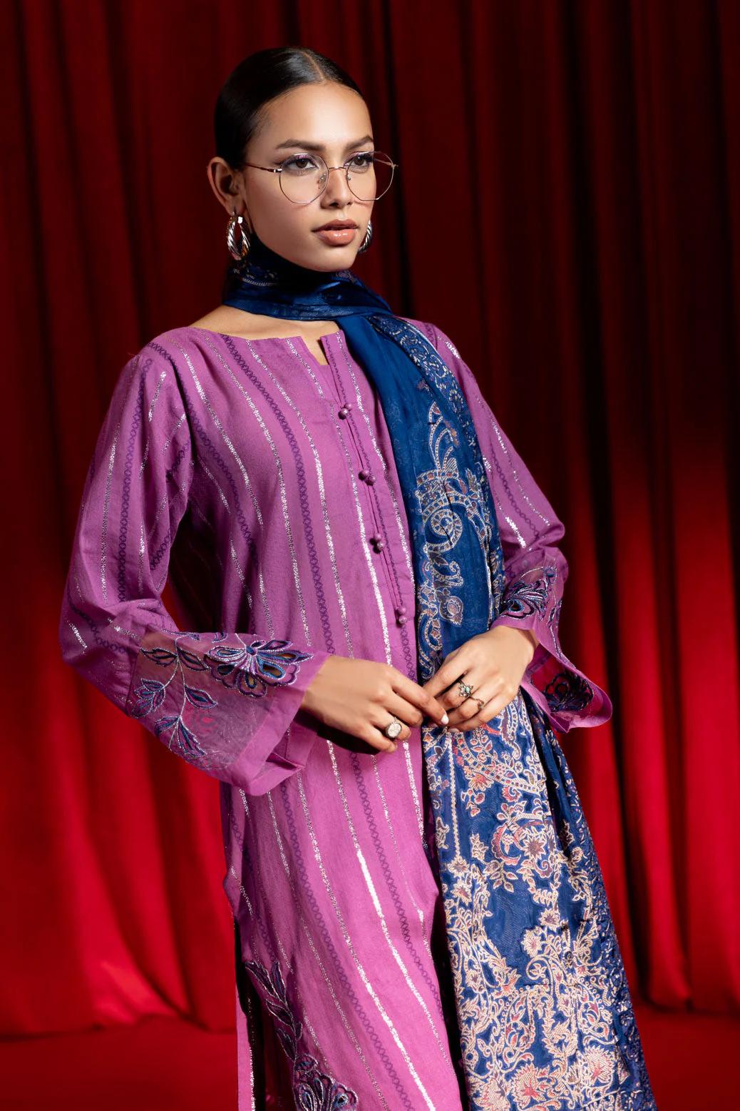 PURPLE-JACQUARD-3 PIECE (BPS5243P33) - Image 2