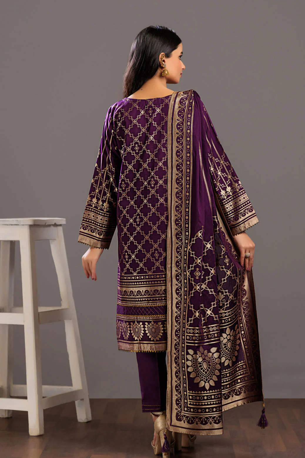 PURPLE-JACQUARD-3 PIECE (JAS233P14) - Image 2