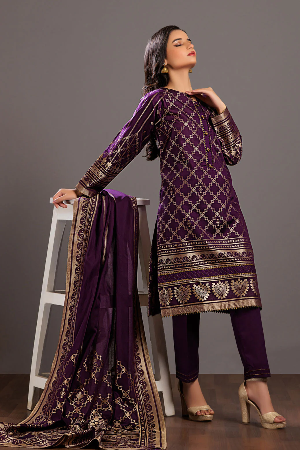 PURPLE-JACQUARD-3 PIECE (JAS233P14) - Image 4