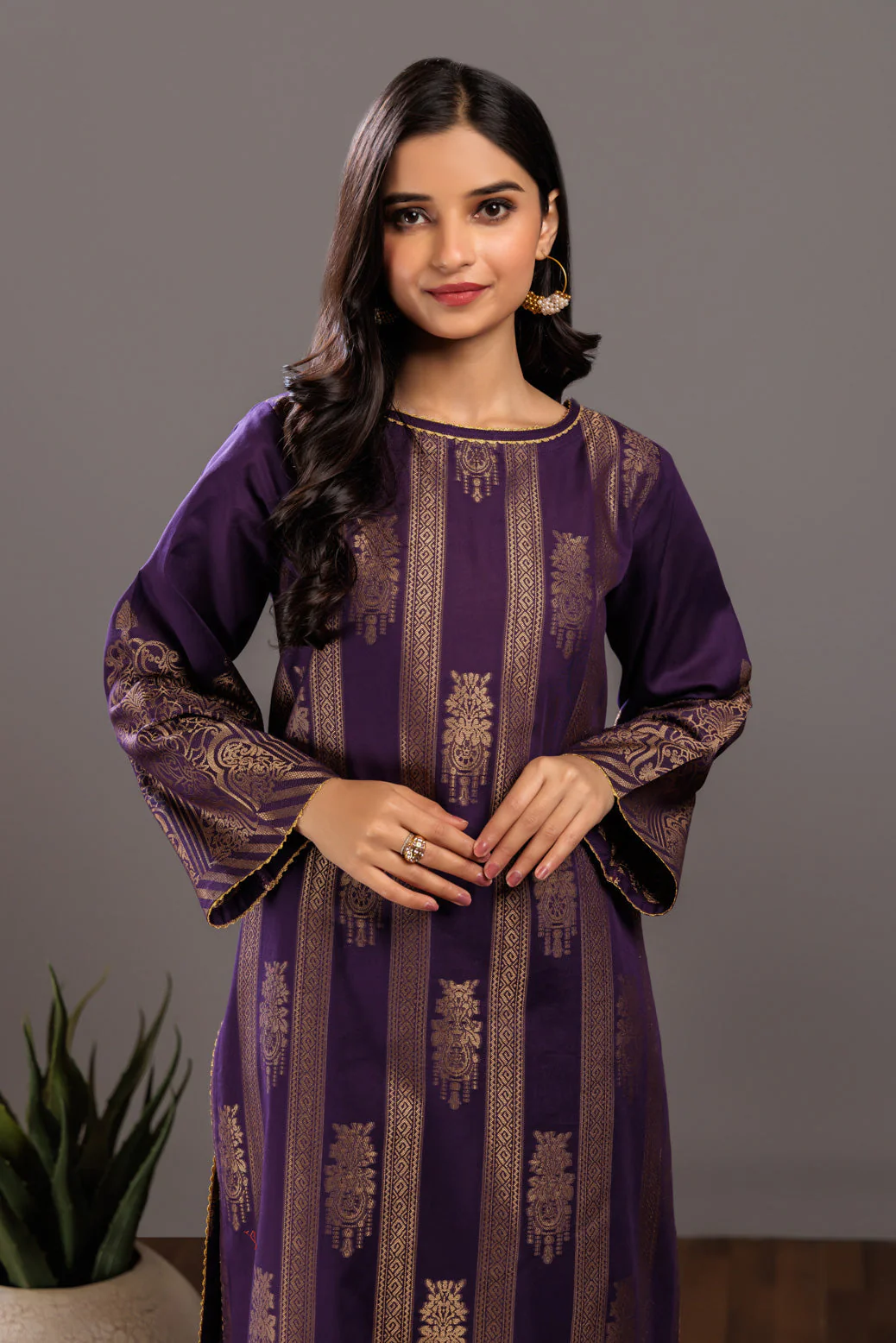 PURPLE-JACQUARD-3 PIECE (JSS233P08) - Image 3