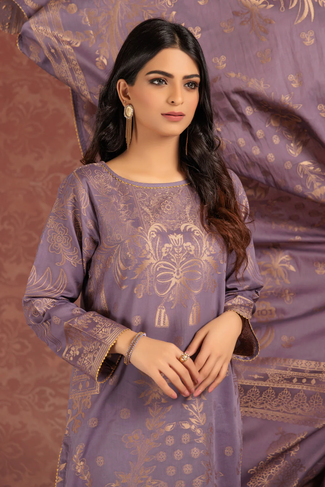 PURPLE-JACQUARD-3 PIECE (JSS233P11) - Image 2