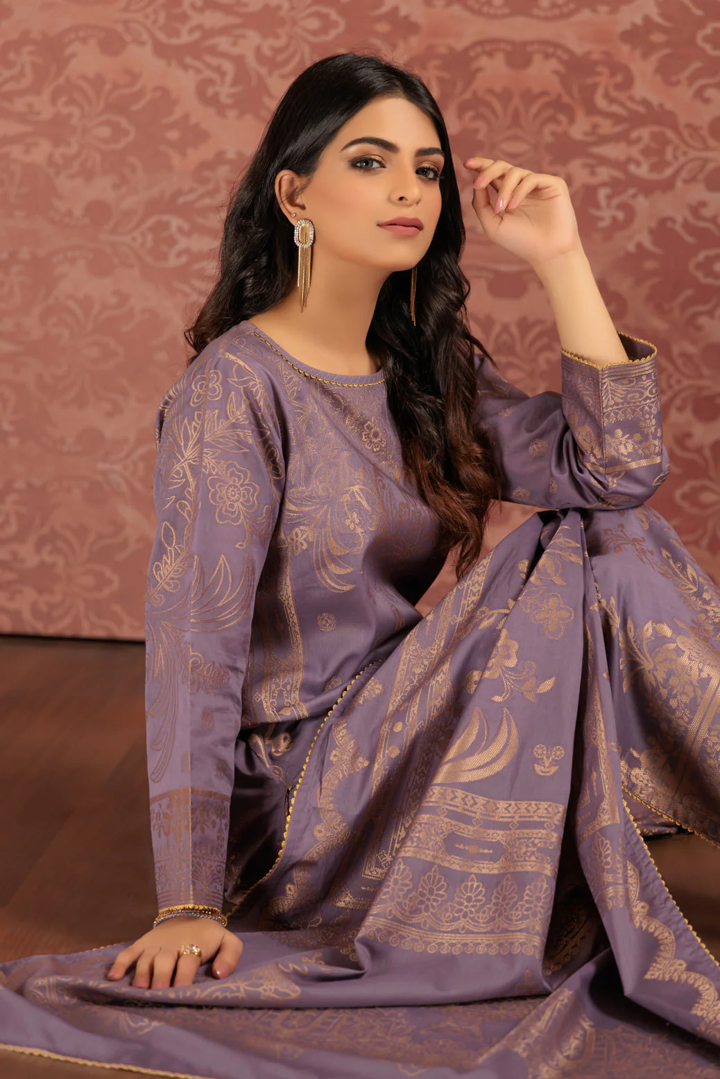 PURPLE-JACQUARD-3 PIECE (JSS233P11) - Image 3