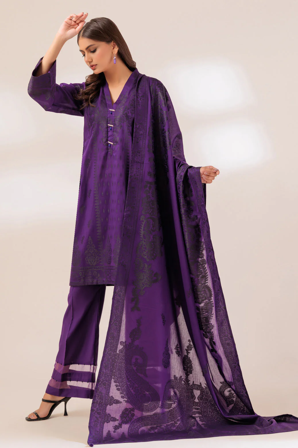 PURPLE-JACQUARD-3 PIECE (PWJ3233P12) - Image 3