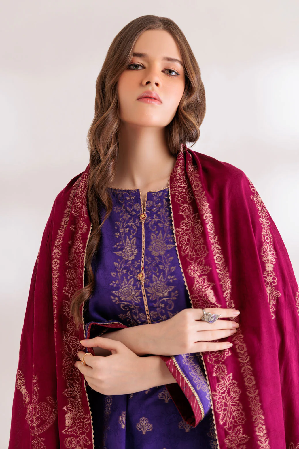 PURPLE-JACQUARD-3 PIECE (PWJ5233P04) - Image 2