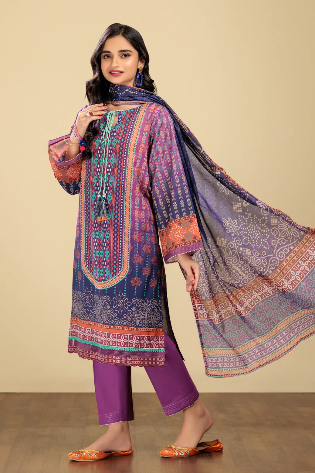 PURPLE-LAWN-3 PIECE (SSS233P07) - Image 3