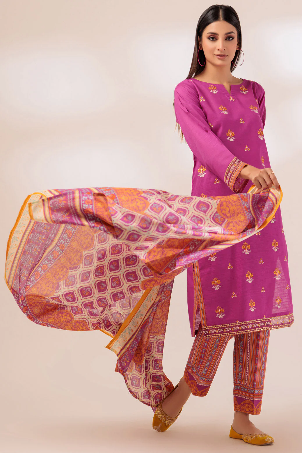 PURPLE-SLUB LAWN-3 PIECE (PWS1233P01) - Image 2
