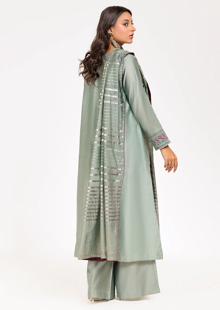 L-Green-Khaddi - 3 Piece (PWS5243P09) - Image 2