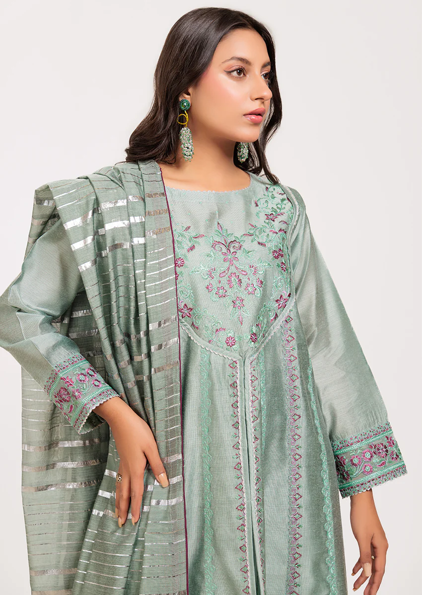 L-Green-Khaddi - 3 Piece (PWS5243P09) - Image 5
