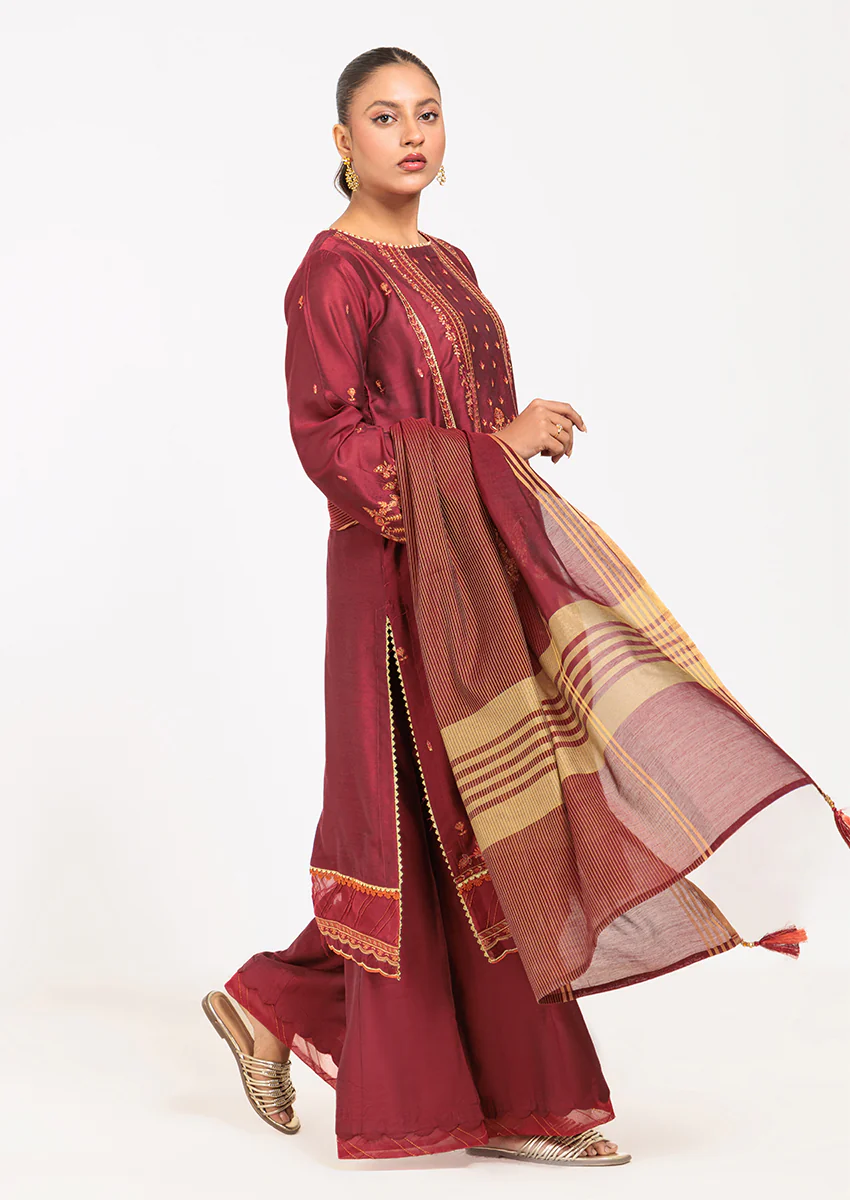 MAROON-SILK-3 PIECE (PWS6243P07) - Image 4