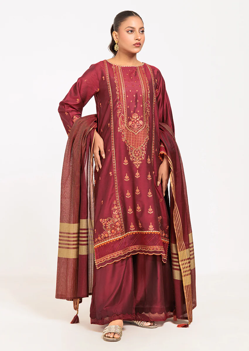 MAROON-SILK-3 PIECE (PWS6243P07) - Image 5