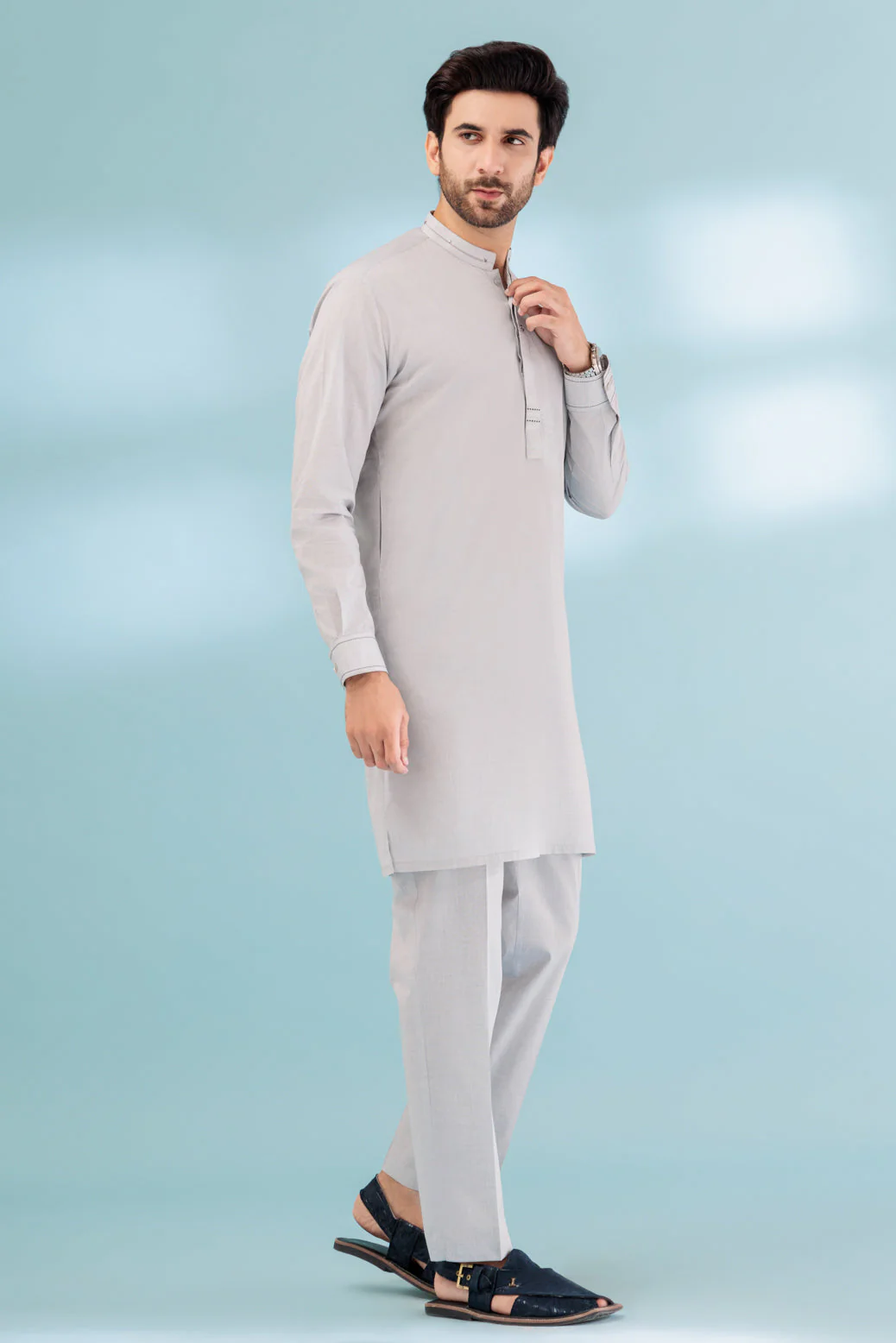 R-DENIM-BLENDED-KURTA PAJAMA TROUSER - (KSB23-006) - Image 4