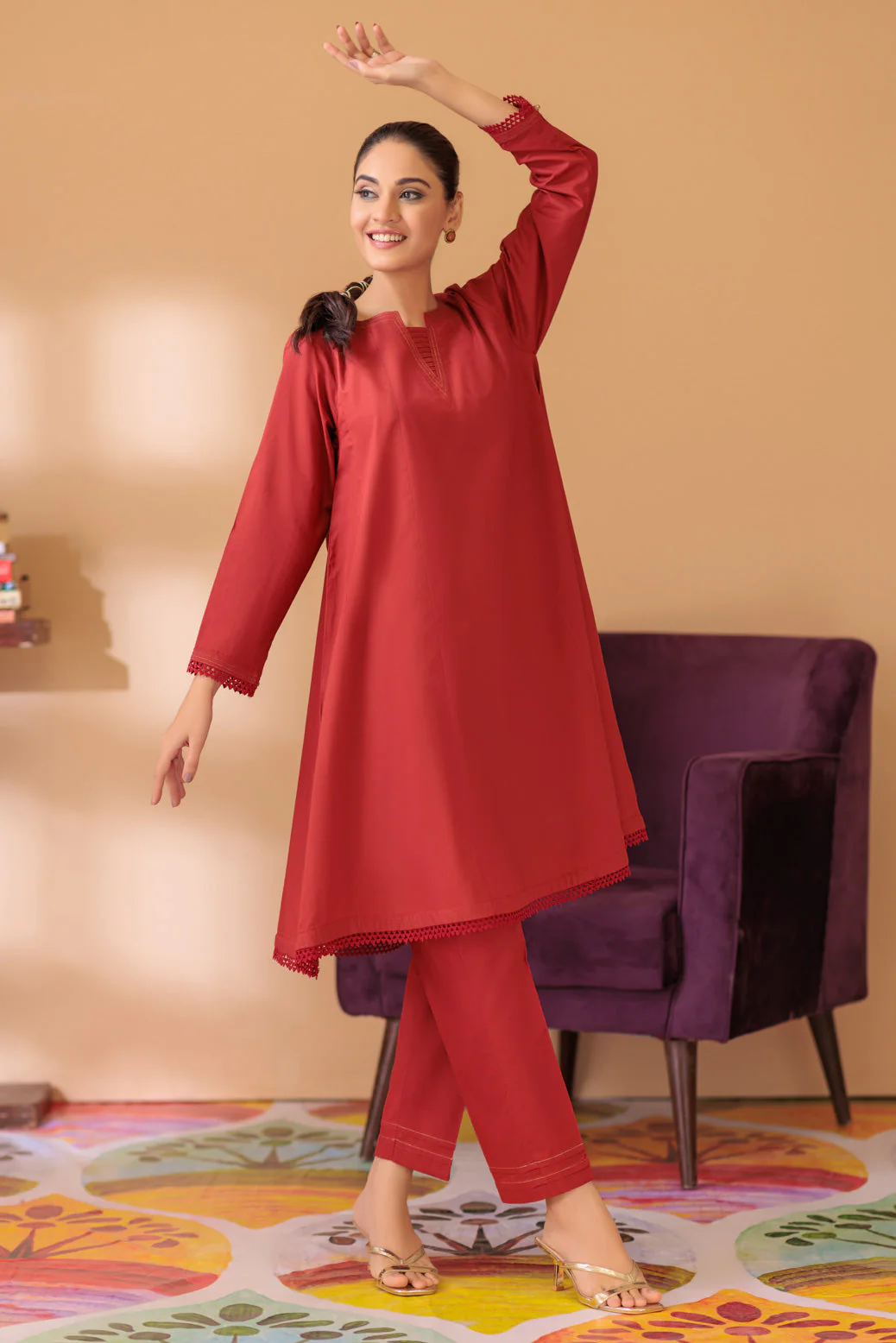 RED-CAMBRIC-2 PIECE (AAK232P06) - Image 3