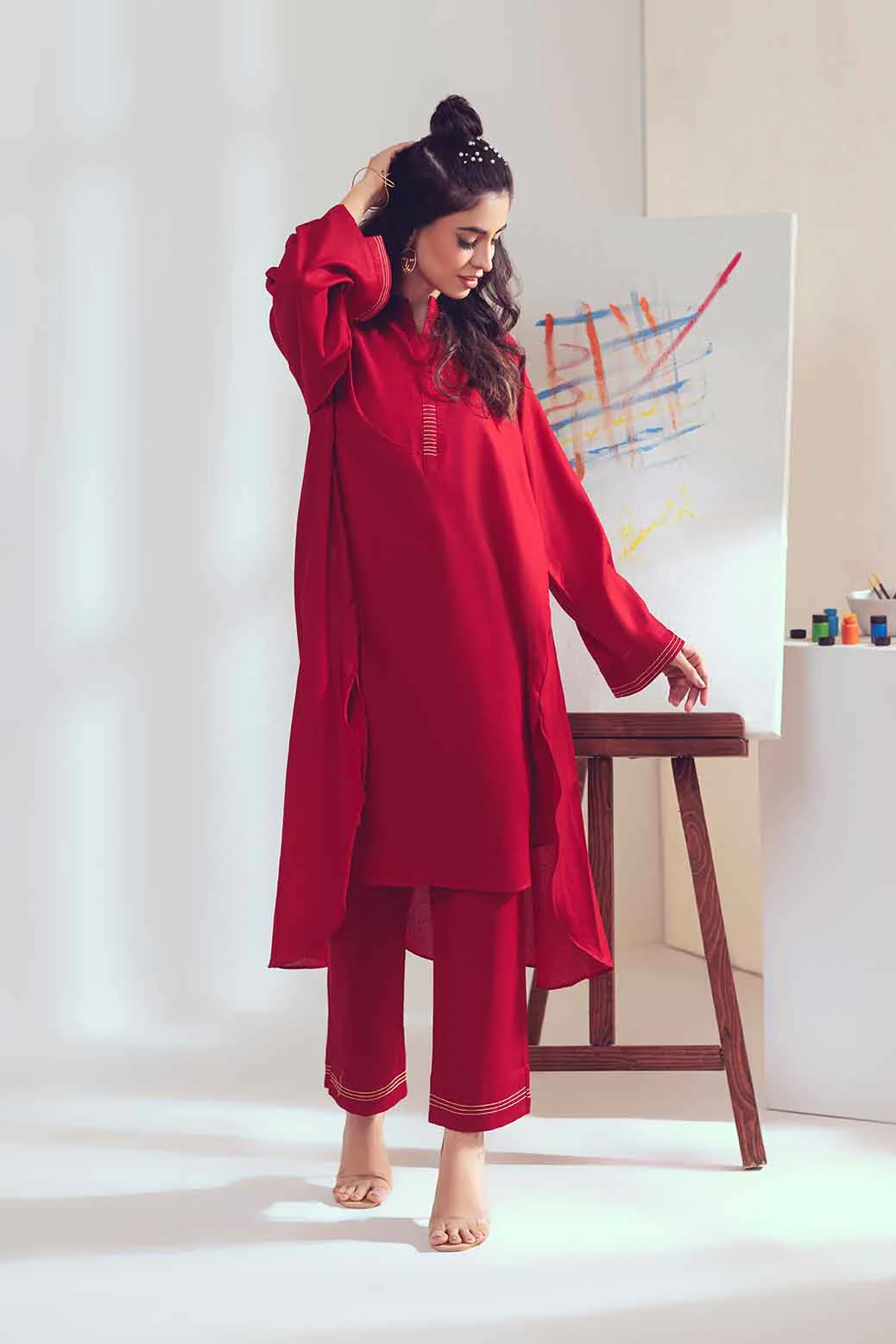 RED-DYED DOBBY-2 PIECE (BSSS232P14) - Image 2