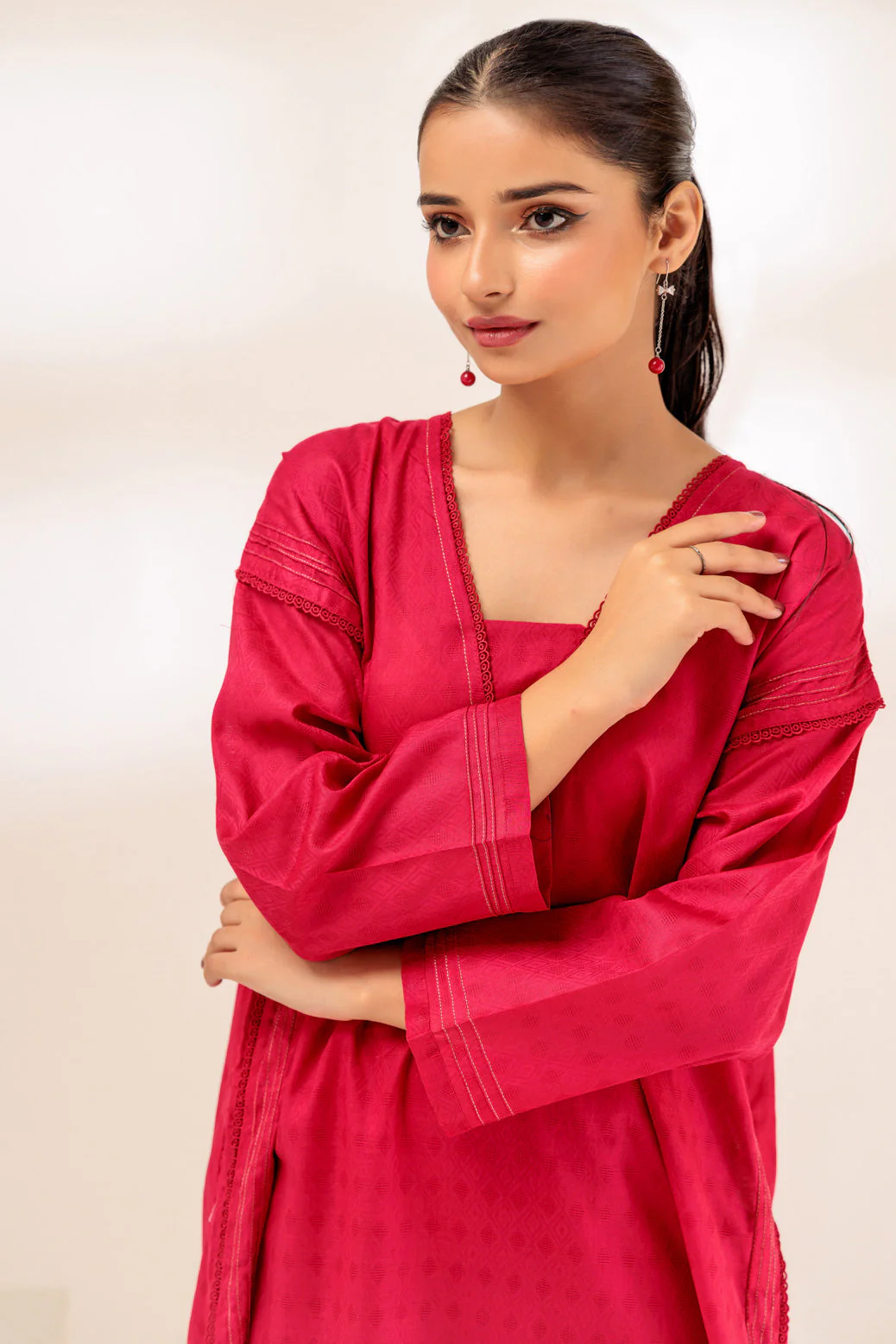 RED-JACQUARD-2 PIECE (BSAS232P44) - Image 2