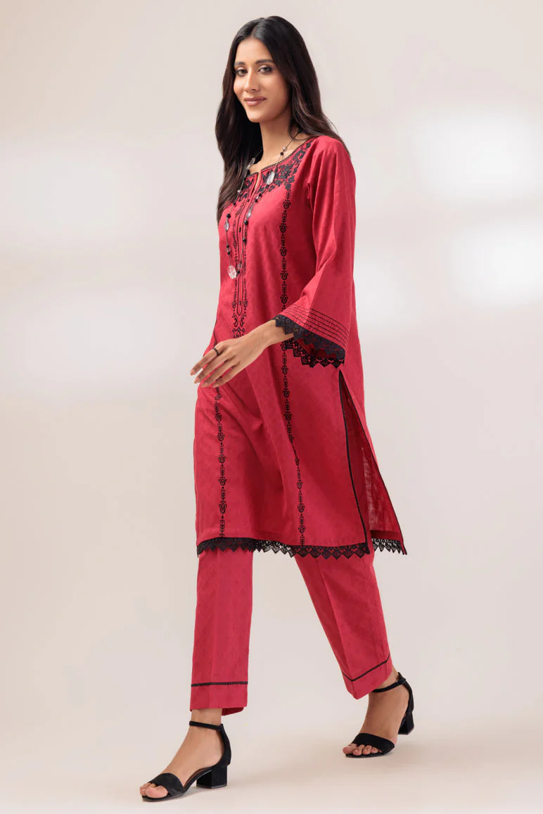 RED-JACQUARD-2 PIECE (PWS6232P24) - Image 3