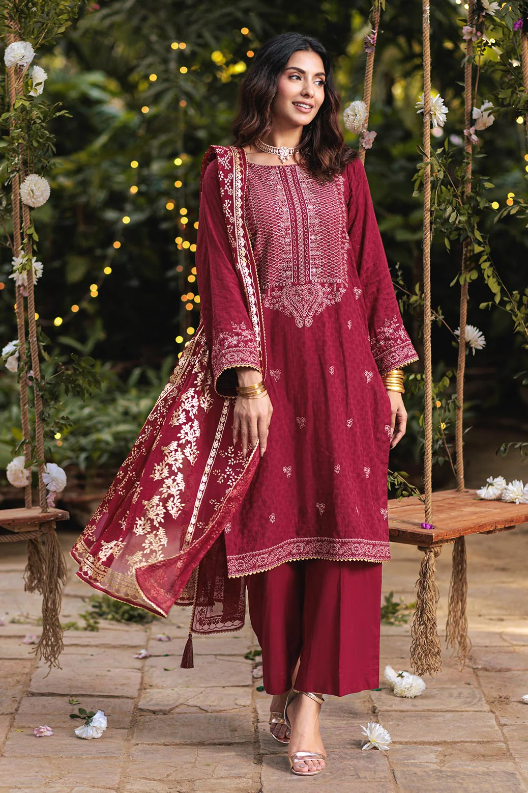RED-JACQUARD-3 PIECE (BS5243P13) - Image 5