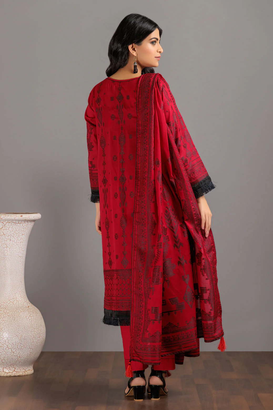RED-JACQUARD-3 PIECE (JAS233P11) - Image 4