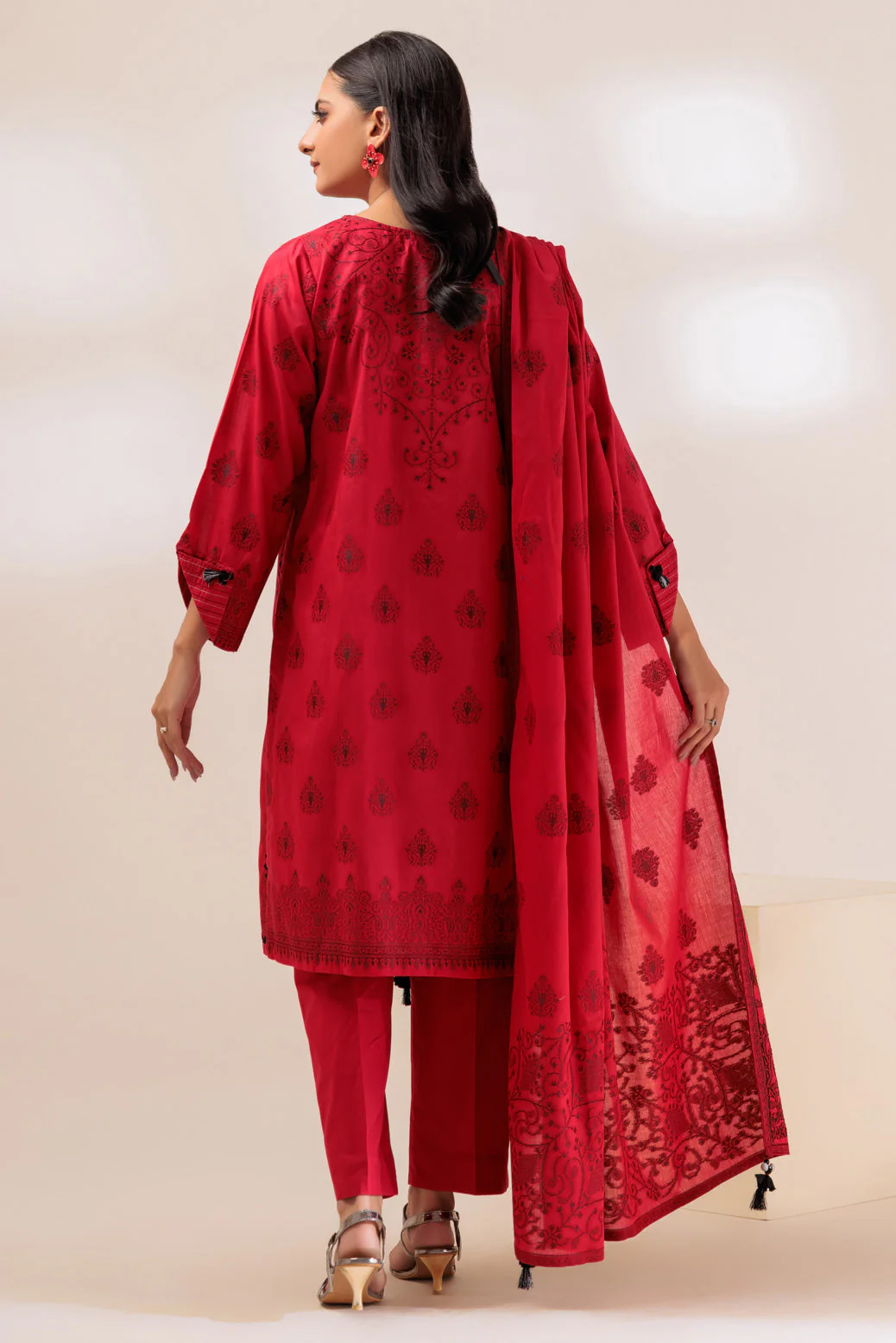 RED-JACQUARD-3 PIECE (PWJ3233P06) - Image 5