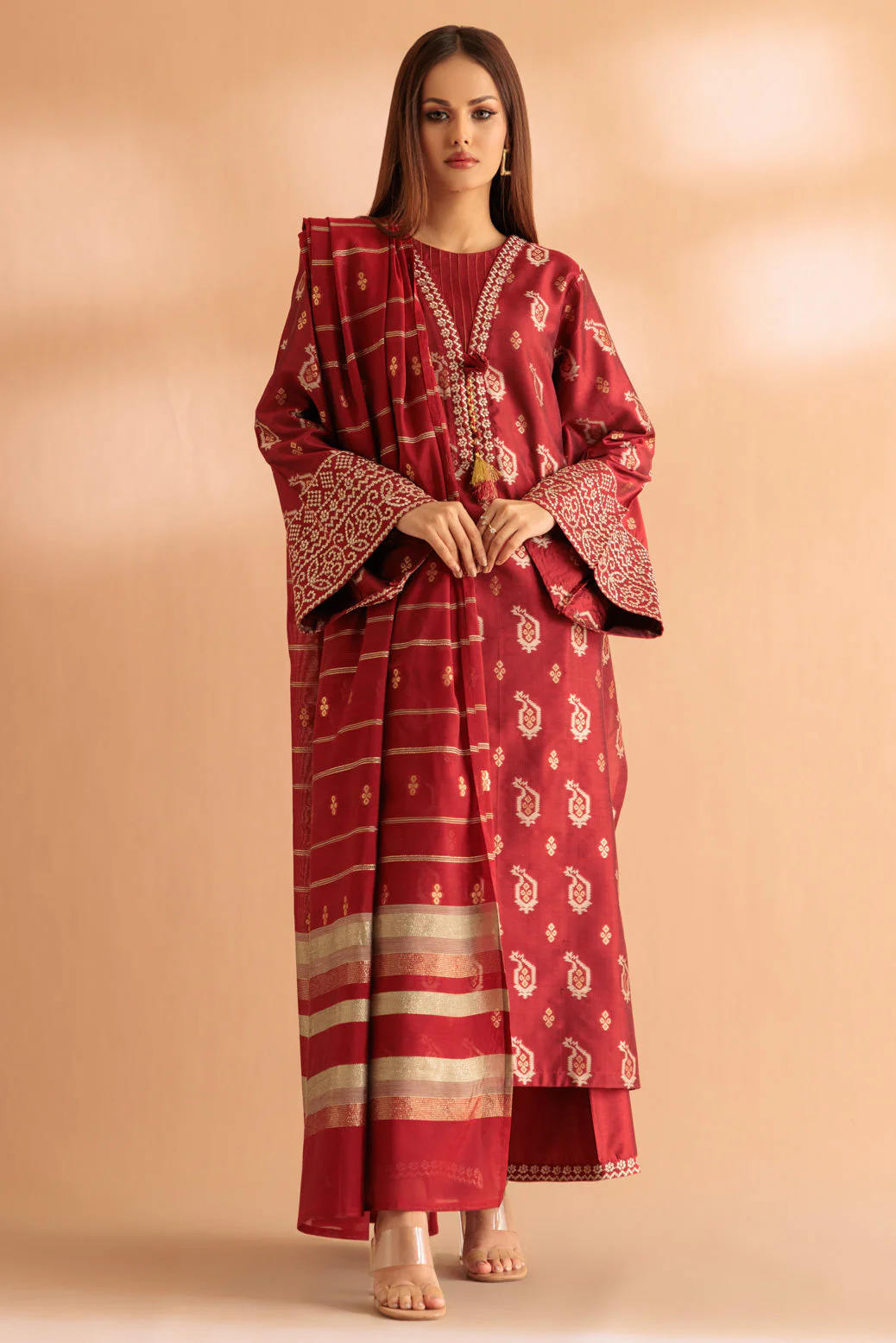 RED-JACQUARD-3 PIECE (SS6243P06) - Image 4