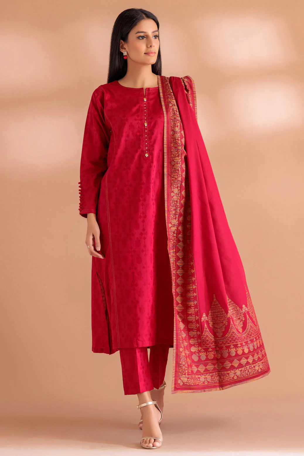 RED-KHADDAR-3 PIECE (WS1233P17) - Image 3