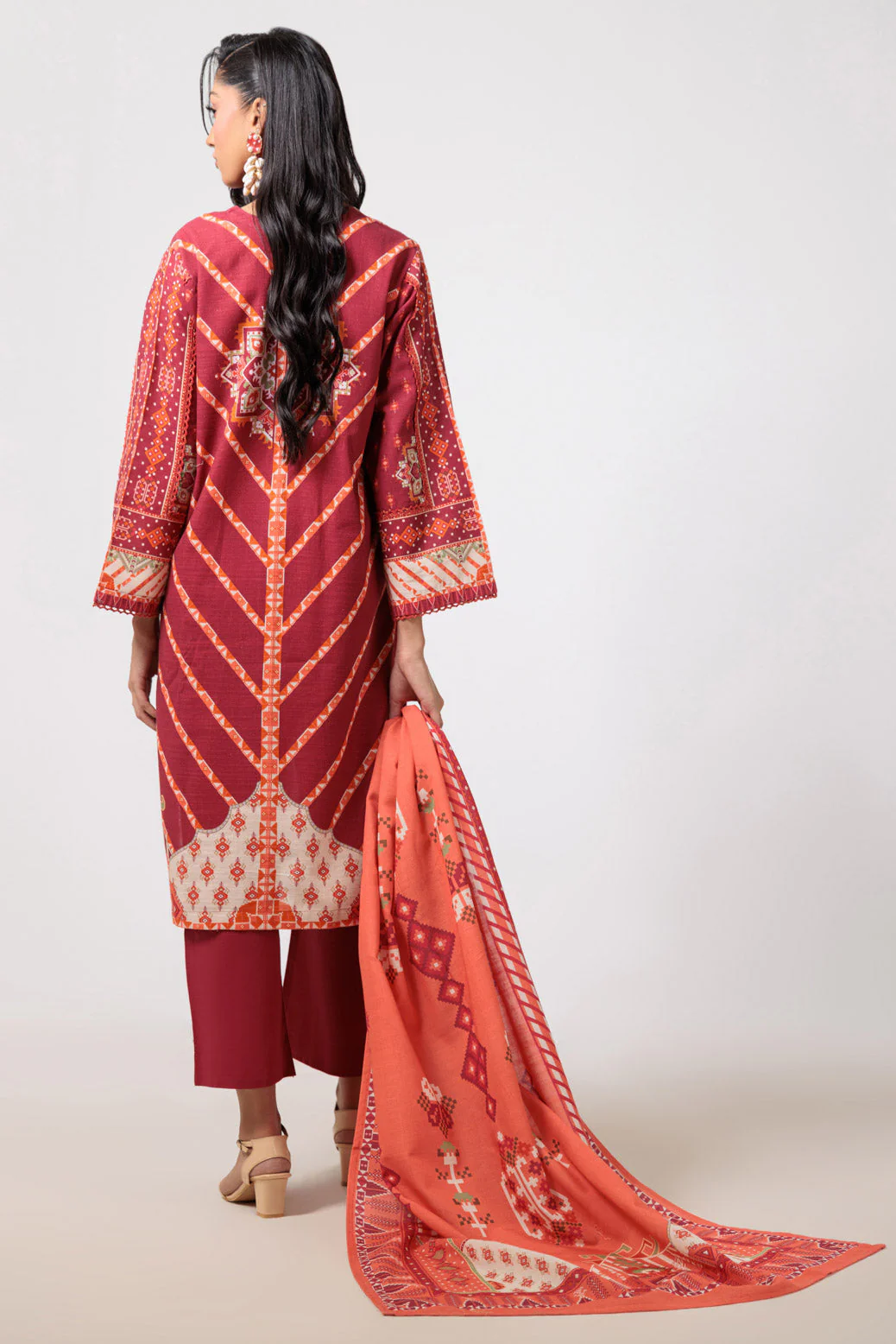 RED-KHADDAR-3 PIECE (WS6243P93) - Image 2