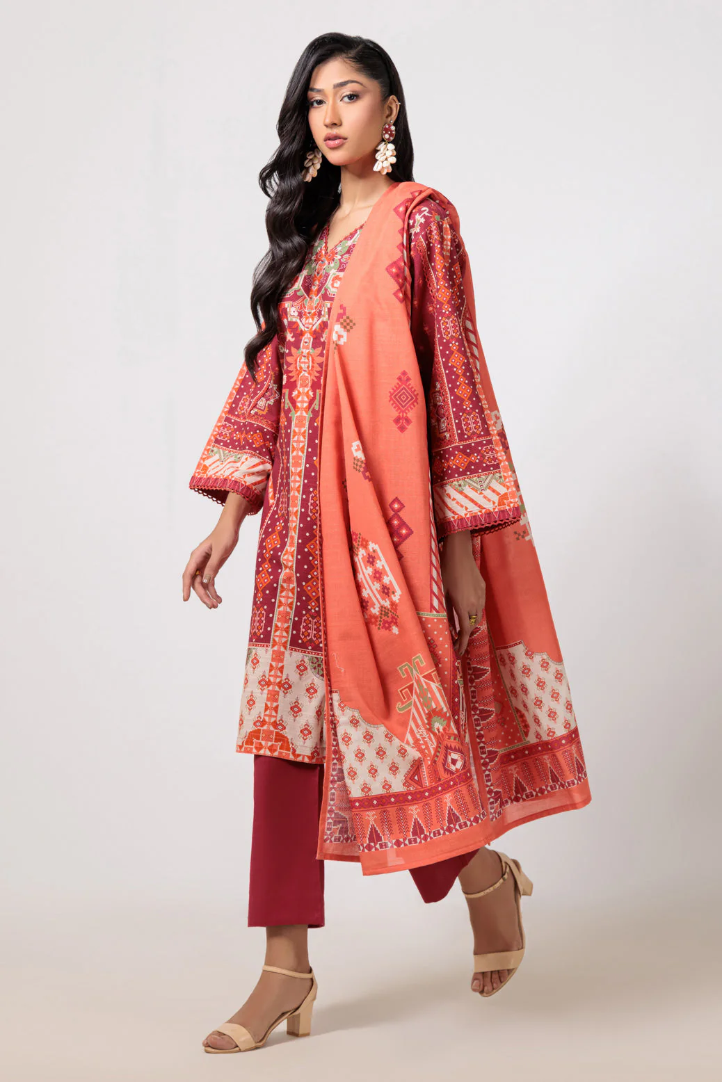 RED-KHADDAR-3 PIECE (WS6243P93) - Image 3