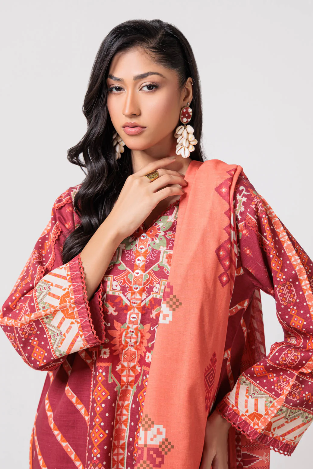 RED-KHADDAR-3 PIECE (WS6243P93) - Image 5