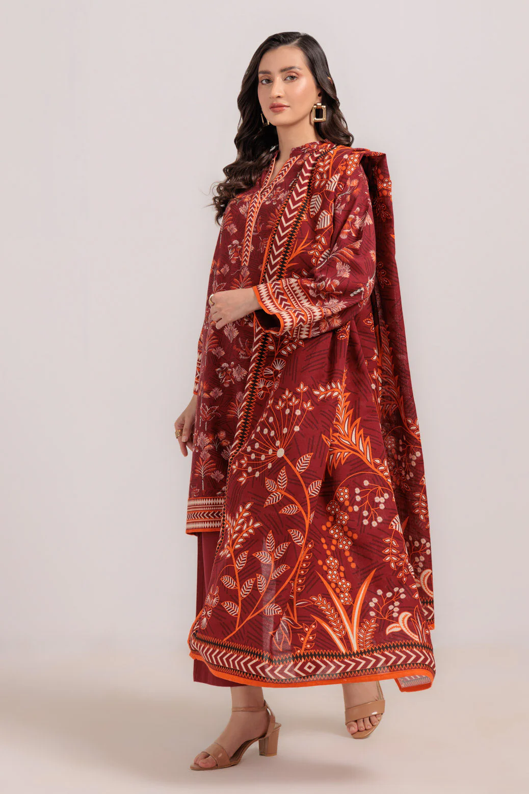 RED-KHADDAR-3 PIECE (WS7243P49) - Image 2