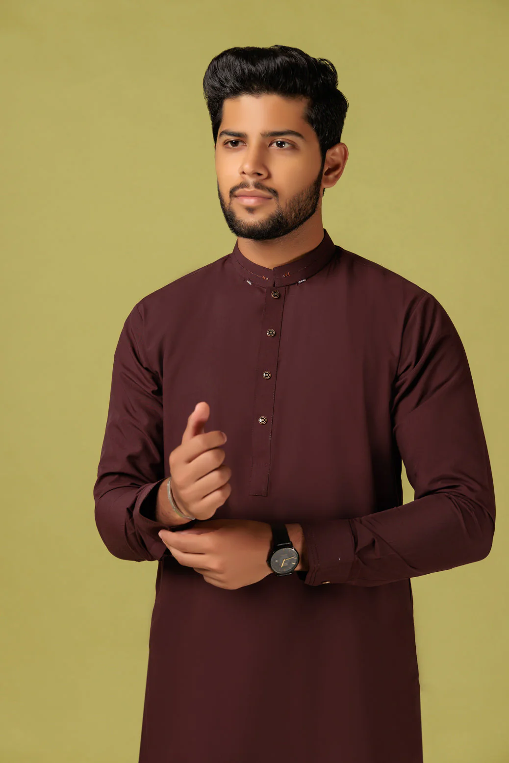 RED WINE-BLENDED-KURTA PAJAMA TROUSER - (KSB23-005) - Image 3