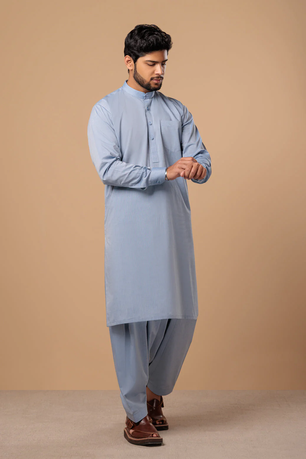 RUST-BLENDED-SHALWAR SUIT- (GSBS23-009) - Image 4