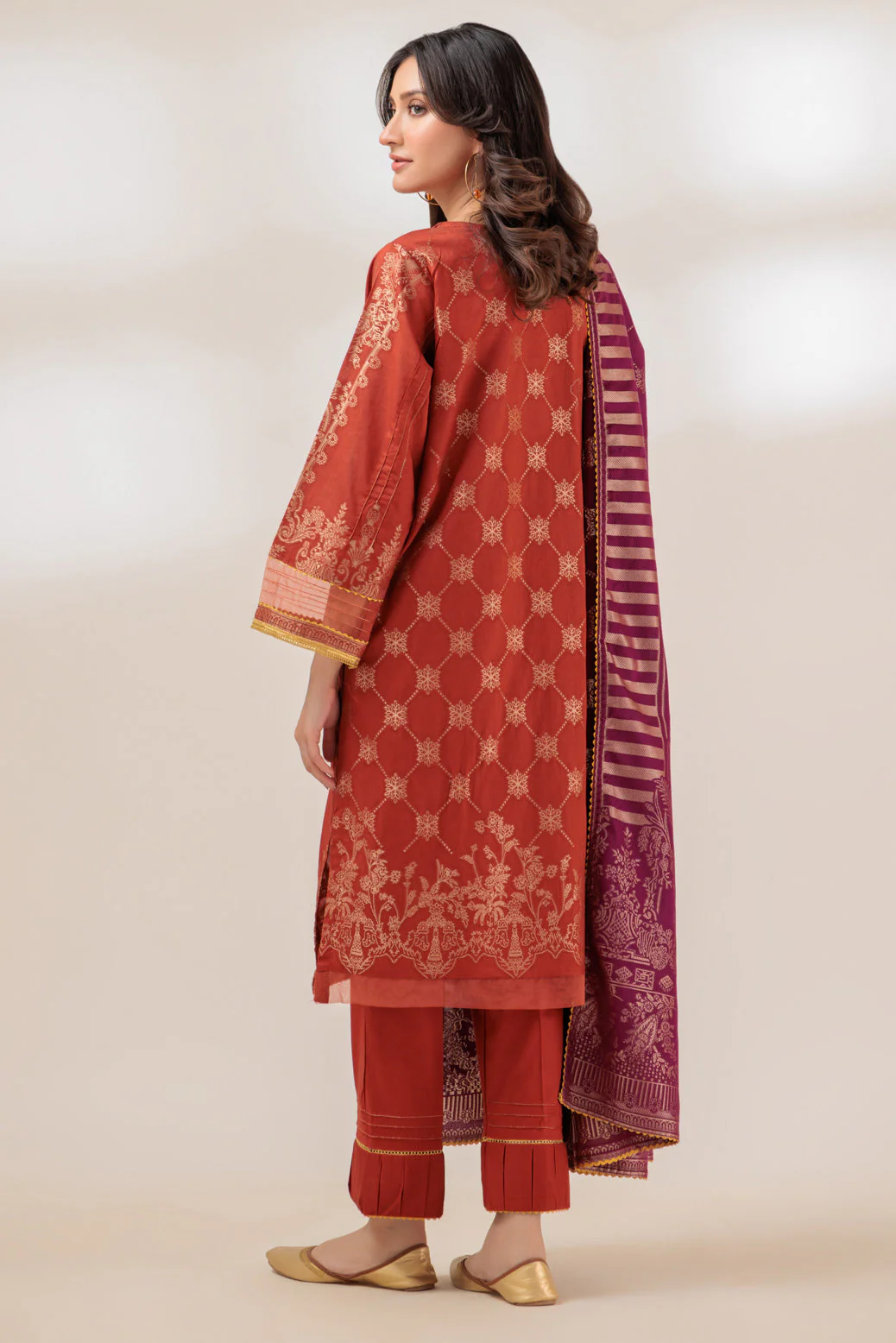 RUST-JACQUARD-3 PIECE (JHS233P14) - Image 3