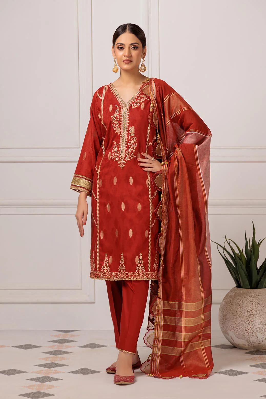 RUST-JACQUARD-3 PIECE (PWS5233P20) - Image 2