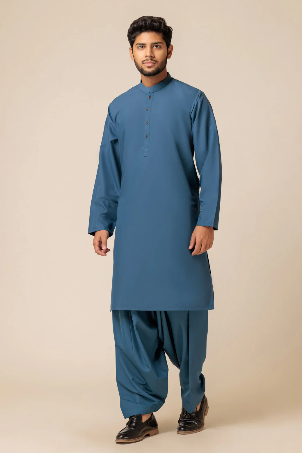 S-BLUE-BLENDED-KURTA SHALWAR - (KSRS23-106) - Image 4