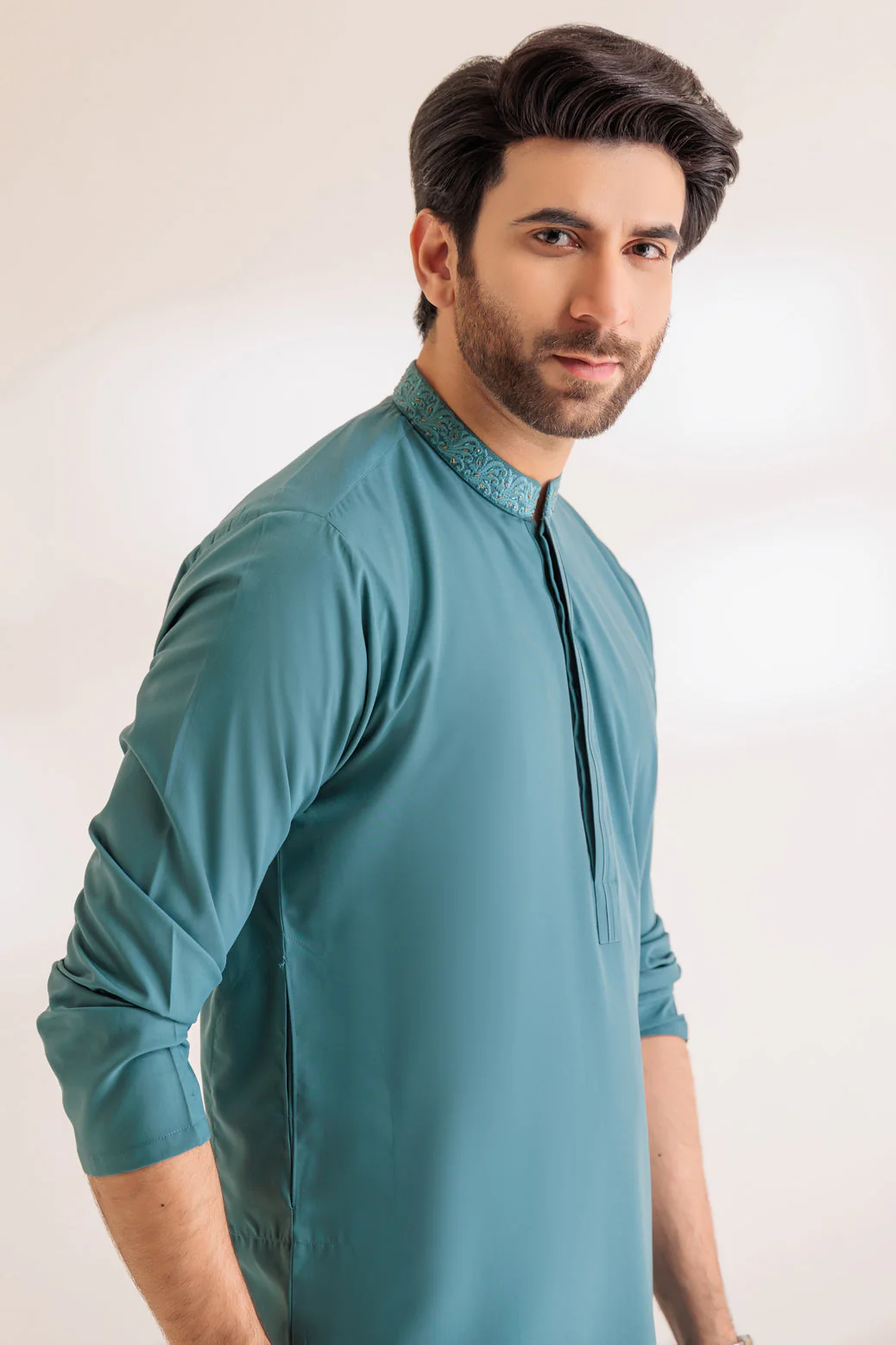 S-GREEN-BLENDED-KURTA PAJAMA TROUSER - (KSS24-001) - Image 3