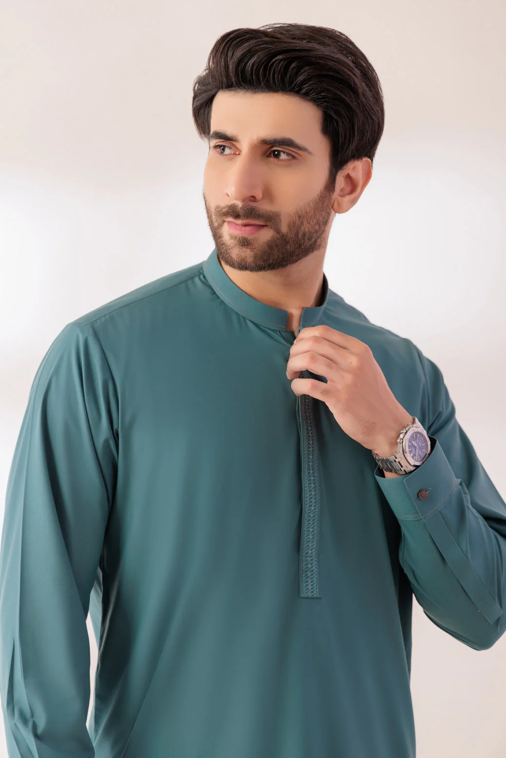 S-GREEN-BLENDED-KURTA SHALWAR - (KSRR24-017) - Image 3
