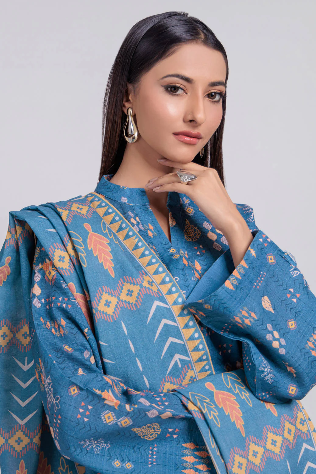 SKY-BLUE-KHADDAR-3 PIECE (WS6243P98) - Image 5