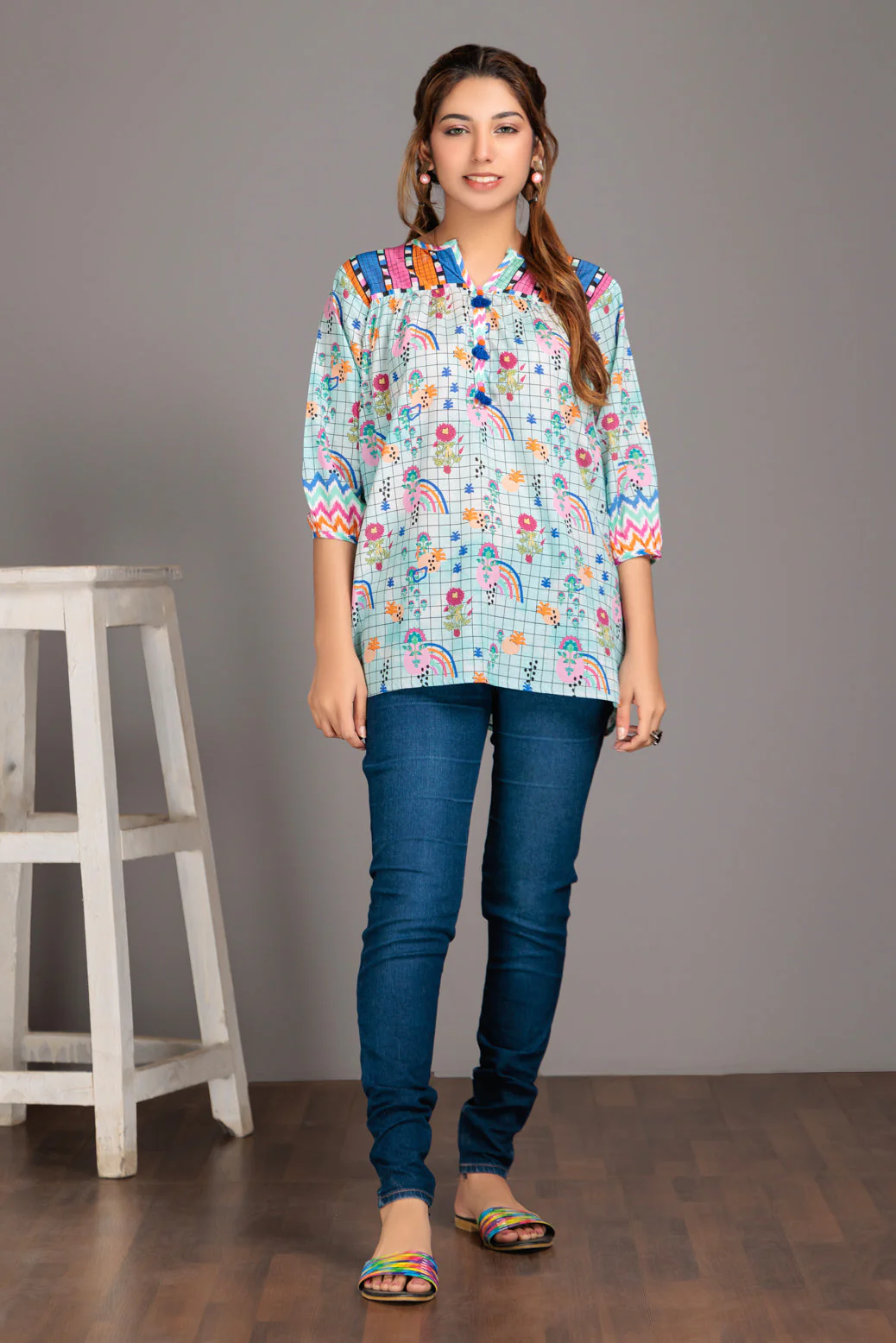 SKY-BLUE-LAWN-1 PIECE (AAK231P07) - Image 2