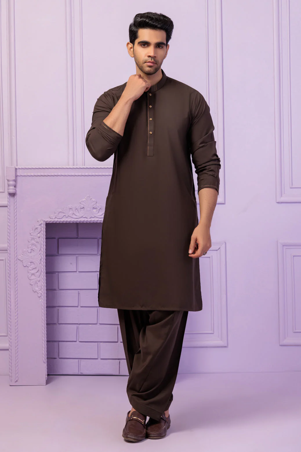 SLATE-BLENDED-KURTA SHALWAR - (KSRR24-007) - Image 3