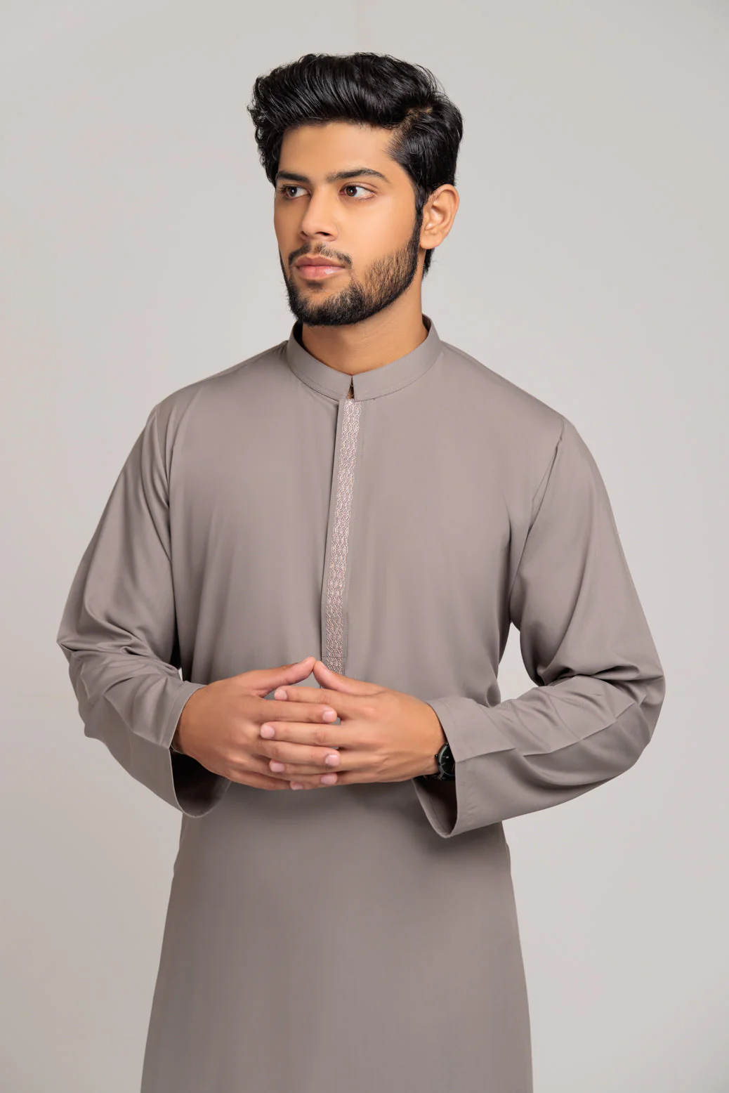 SLATE-BLENDED-KURTA SHALWAR (KSRS23-037) - Image 2