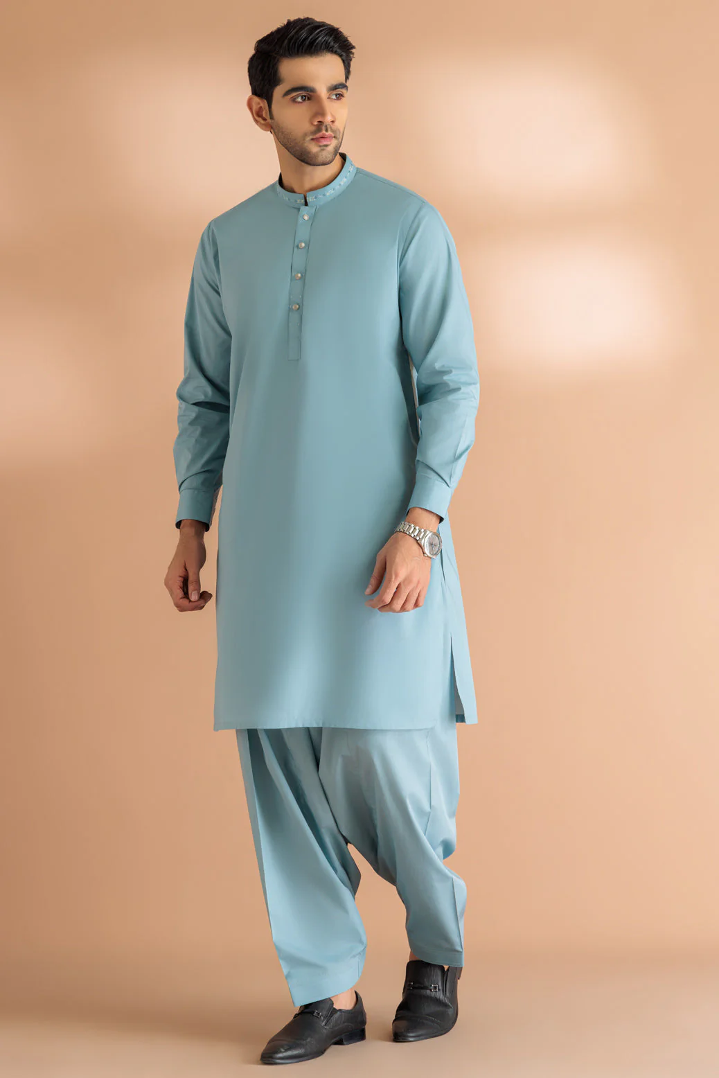 SLATE-BLENDED-KURTA SHALWAR - (KSRS24-019) - Image 2