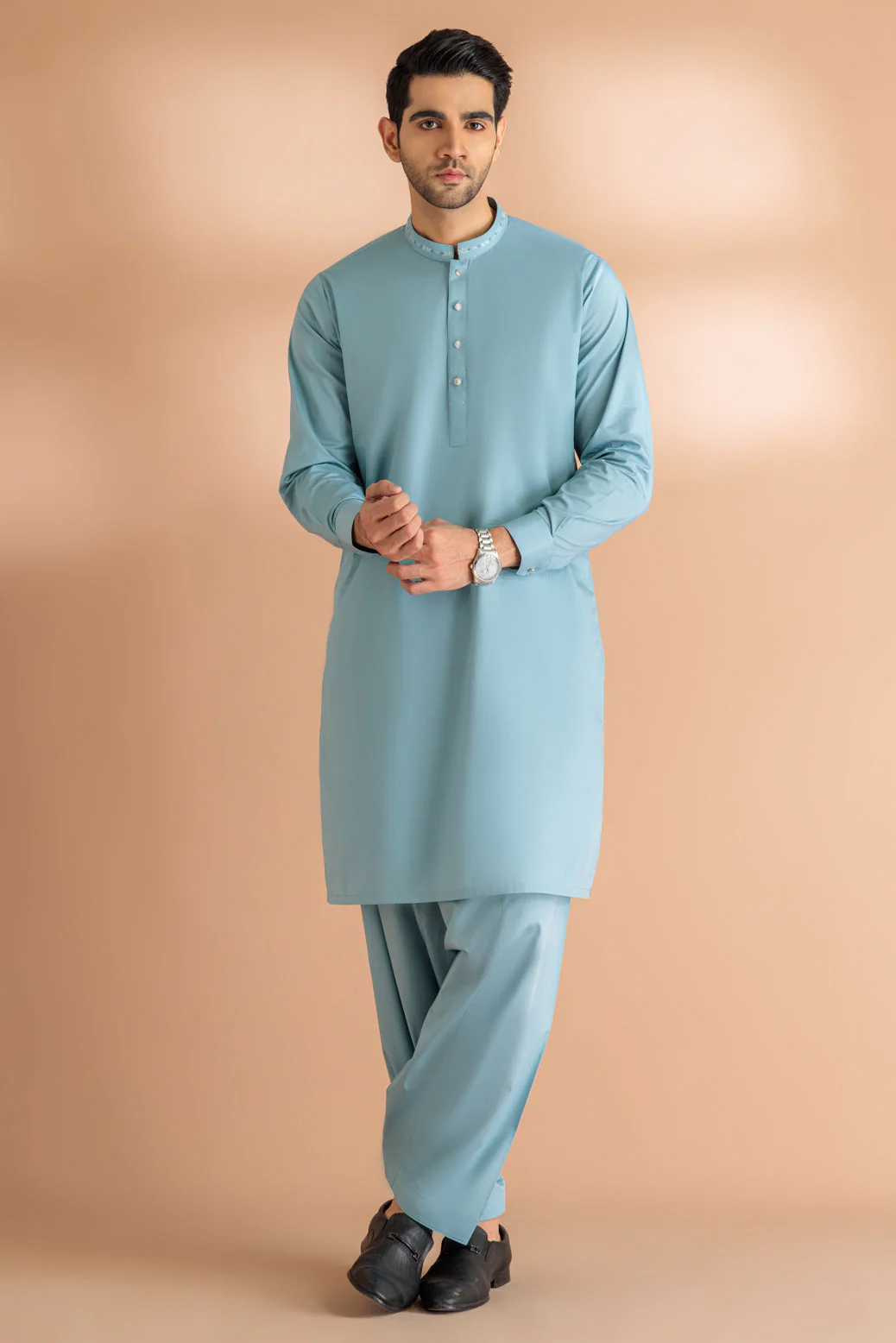 SLATE-BLENDED-KURTA SHALWAR - (KSRS24-019) - Image 4