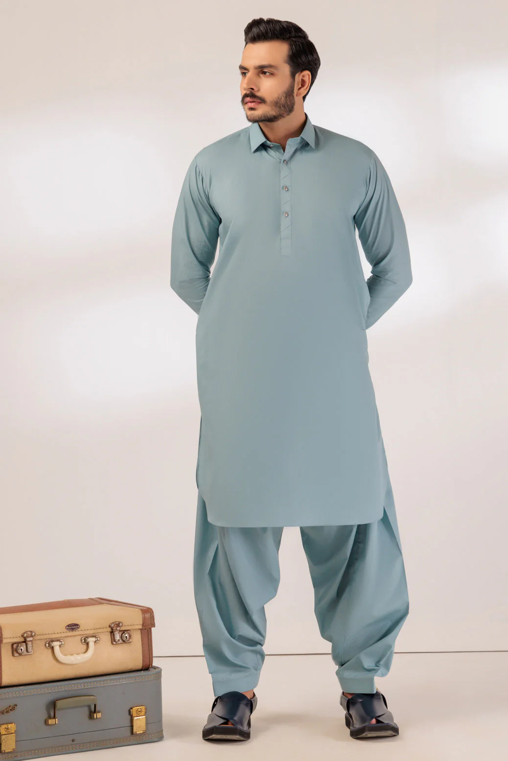 SLATE-BLENDED-SHALWAR SUIT - (GSSR24-028) - Image 4